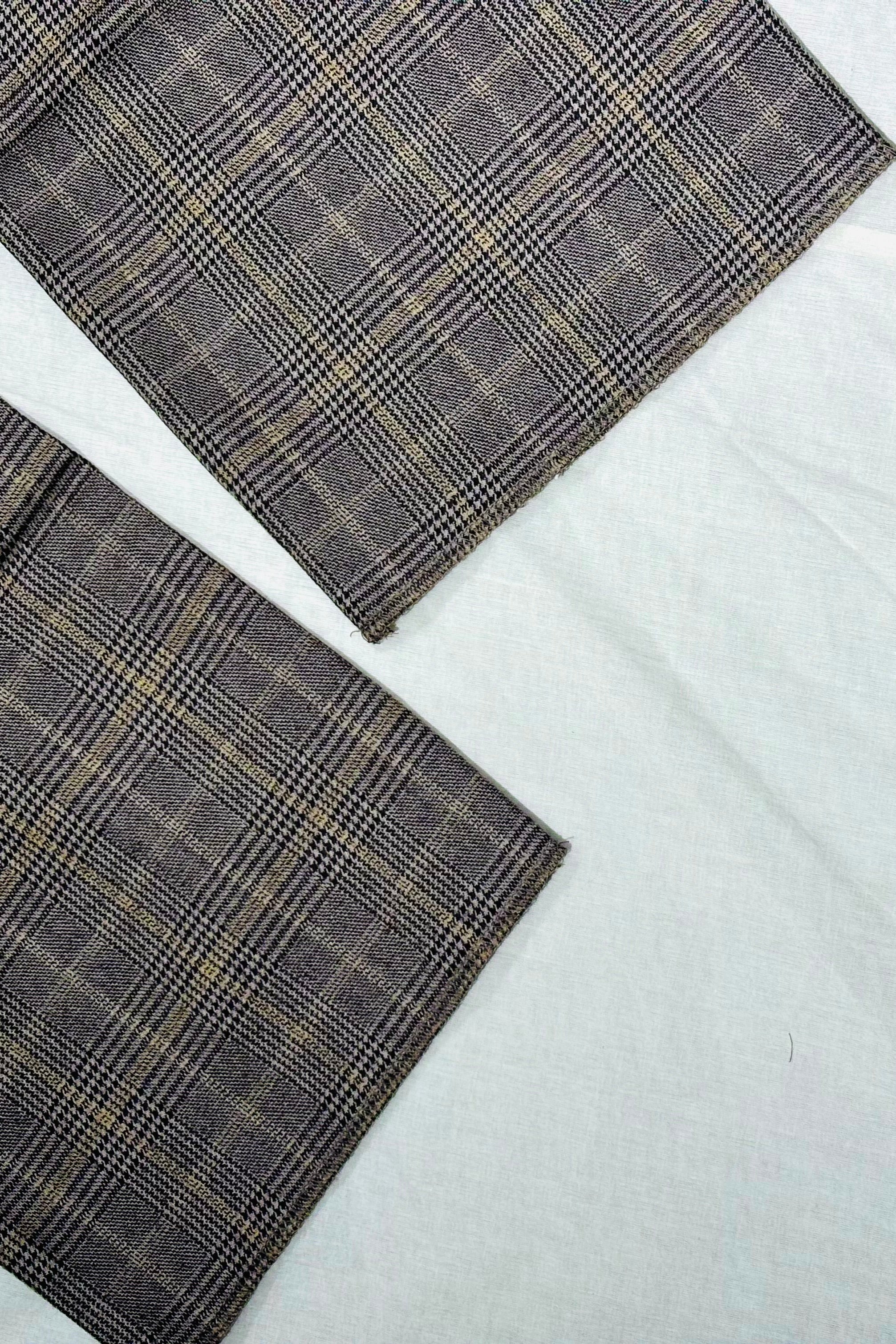 KENNETH FIELD - GURKA Ⅲ TROUSER WOOL PLAIDS - BROWN