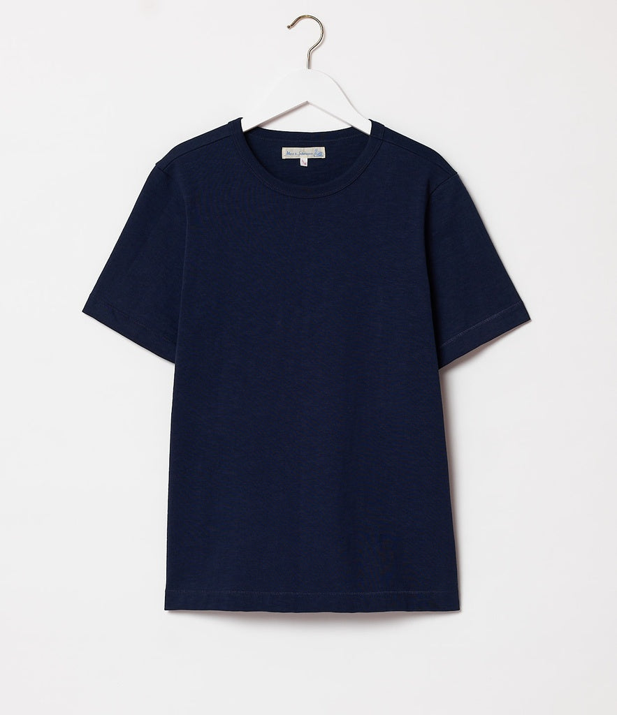 Merz b.Schwanen - 2S14 LOOPWHEELED TEE HEAVY - INK BLUE