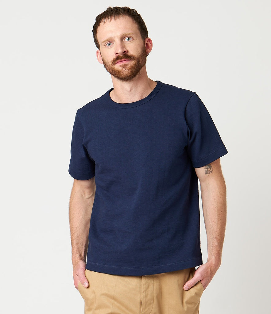 Merz b.Schwanen - 2S14 LOOPWHEELED TEE HEAVY - INK BLUE