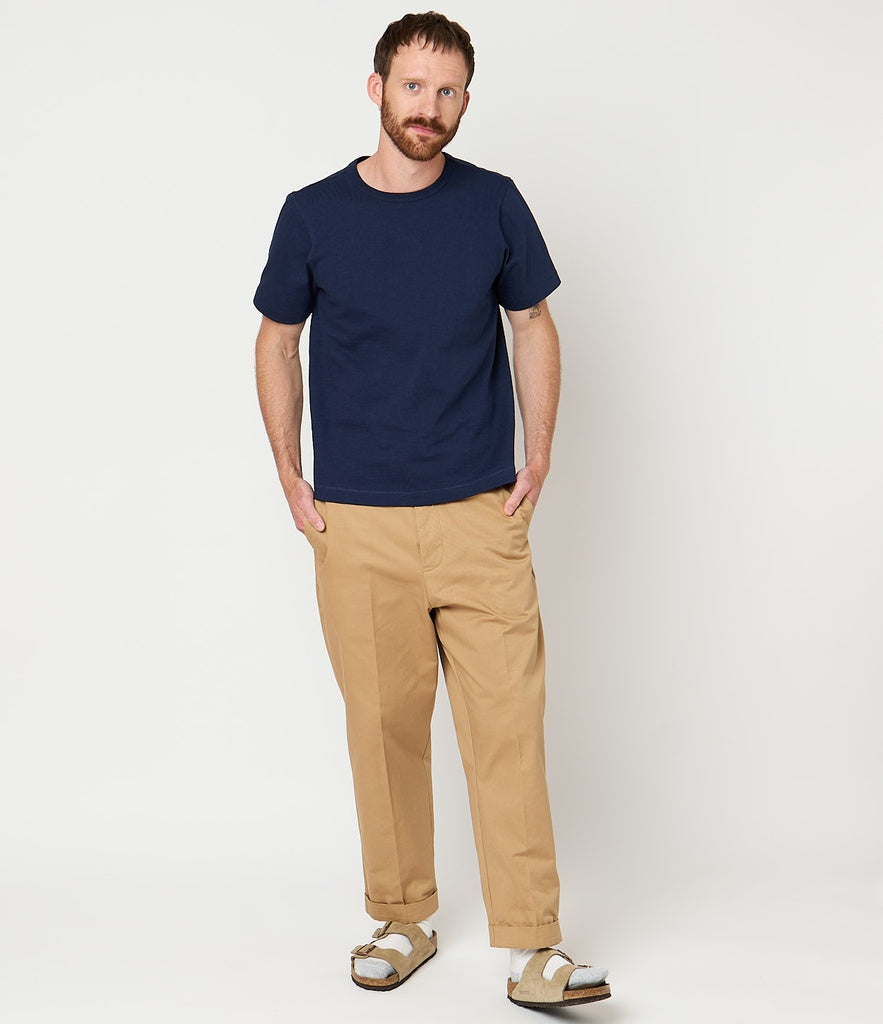 Merz b.Schwanen - 2S14 LOOPWHEELED TEE HEAVY - INK BLUE