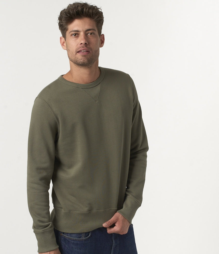 Merz b.Schwanen - 346 CREW NECK SWEAT SHIRT - ARMY