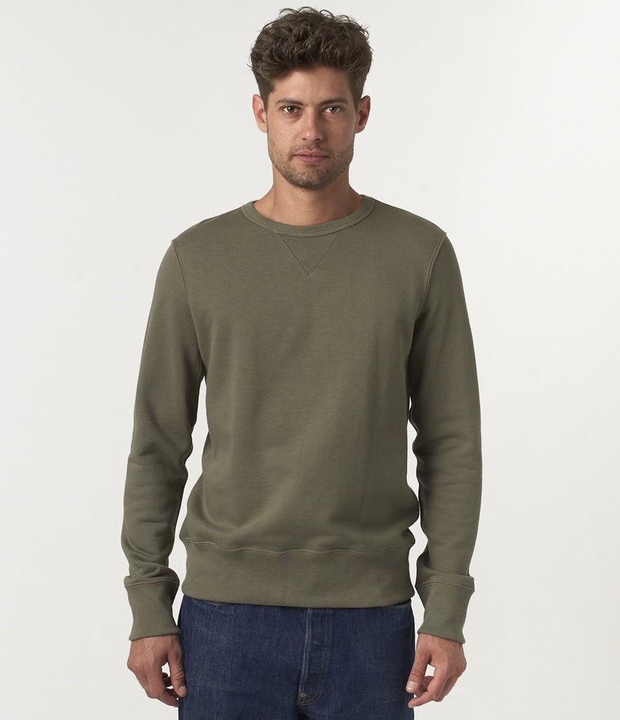 Merz b.Schwanen - 346 CREW NECK SWEAT SHIRT - ARMY