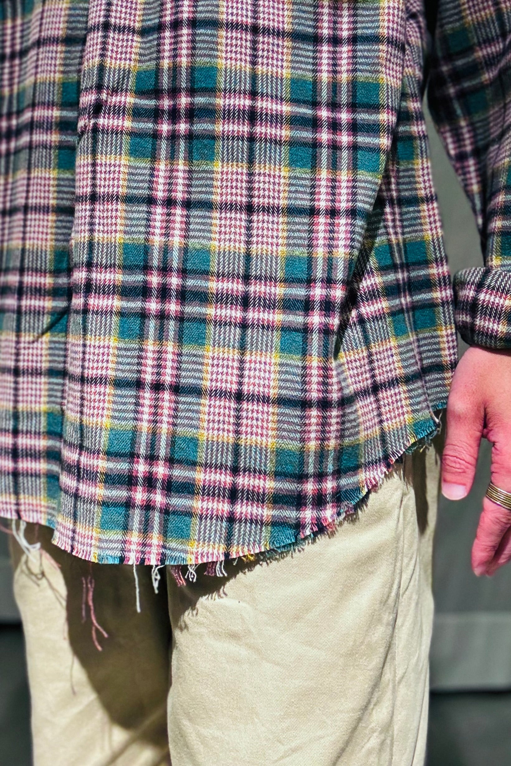 KENNETH FIELD - ROOMY SHIRT Ⅱ NEL CHECK - PINK