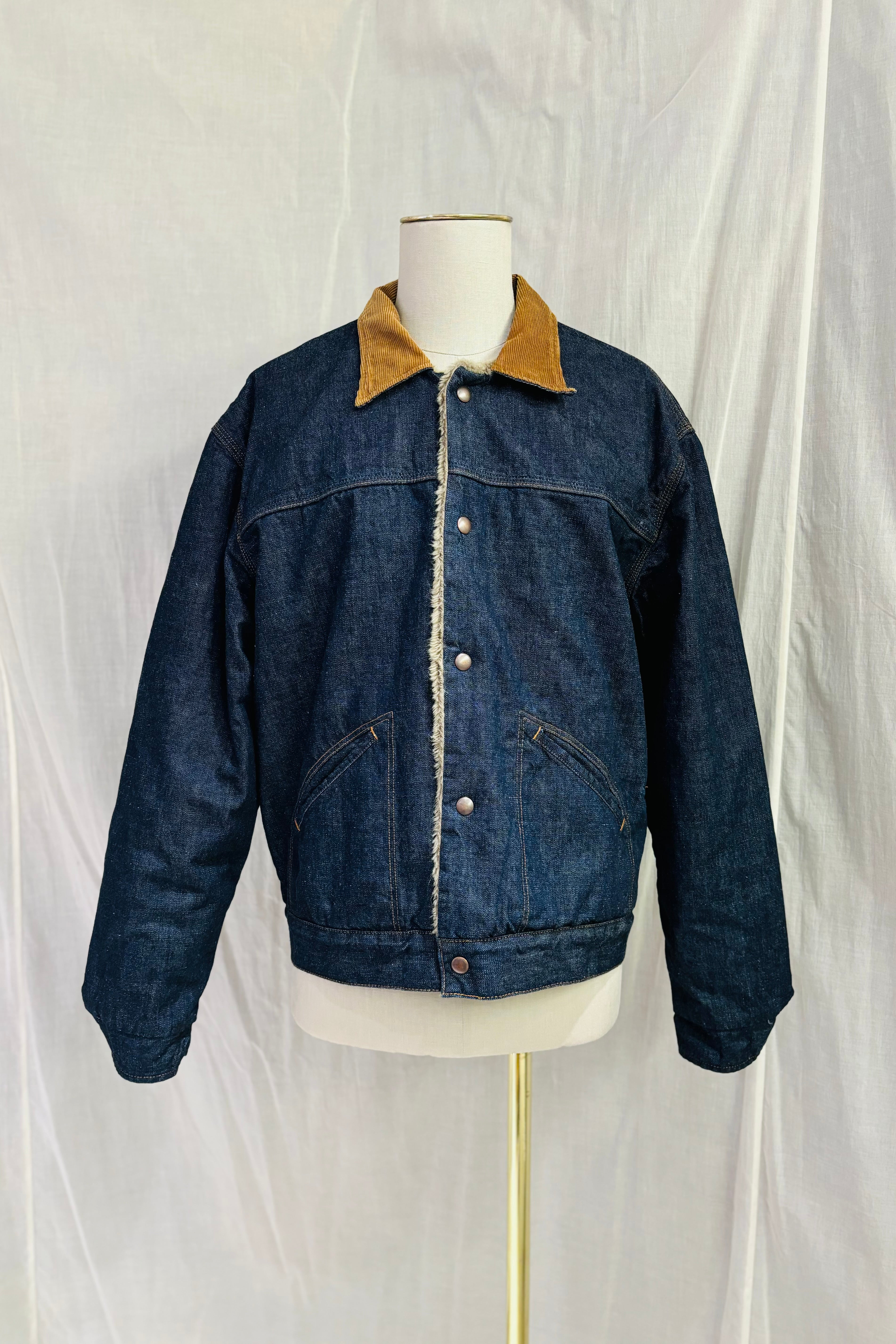 KENNETH FIELD - WESTERN JACKET WITH LINING - BROKEN DENIM