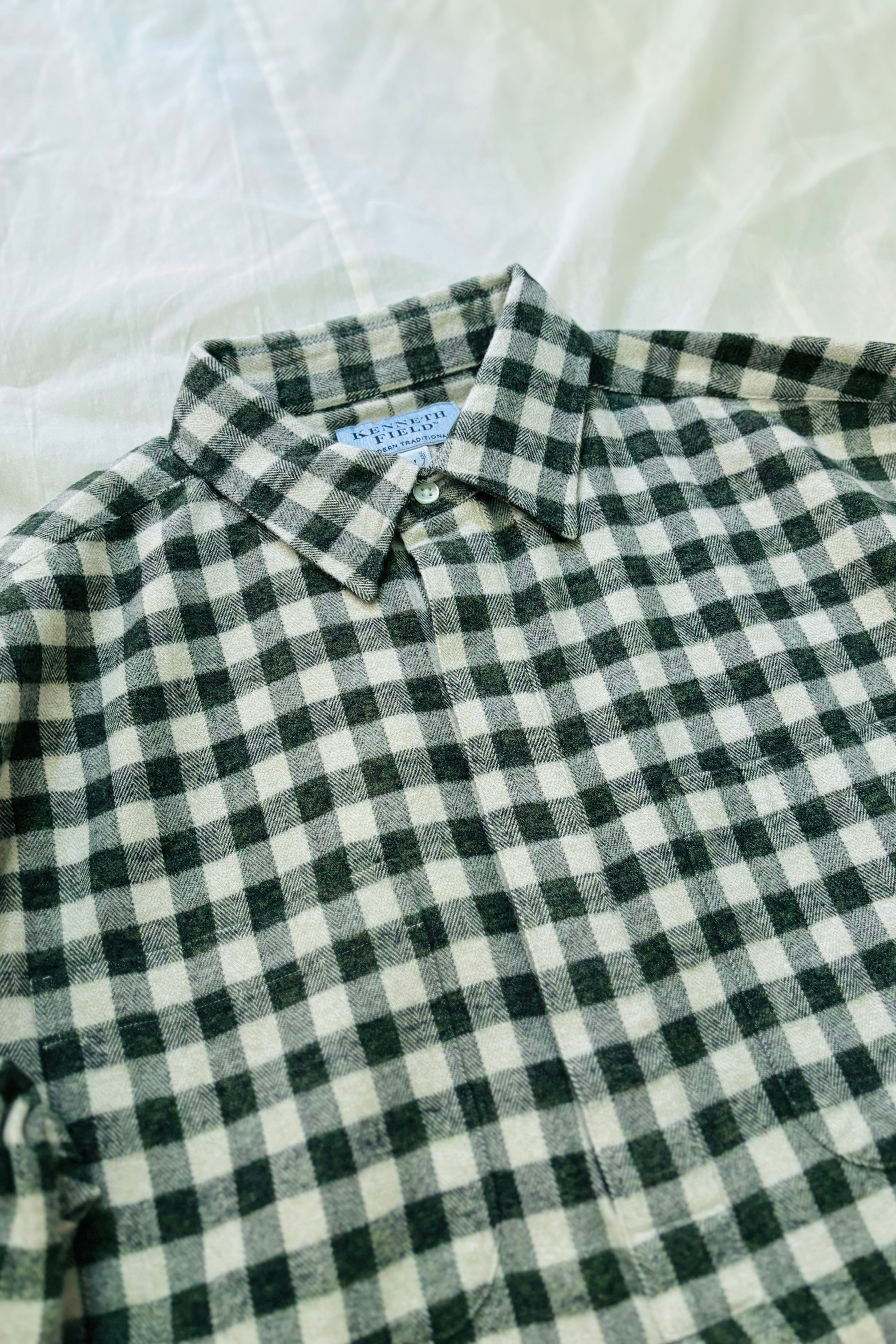 KENNETH FIELD - ROOMY SHIRT Ⅱ NEL CHECK - GRAY