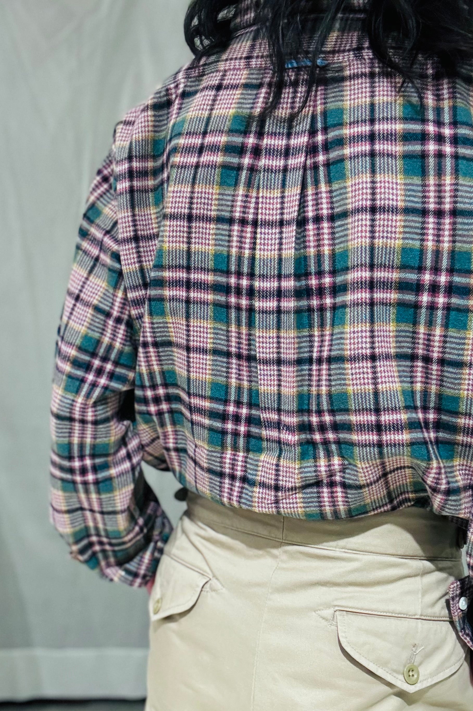 KENNETH FIELD - ROOMY SHIRT Ⅱ NEL CHECK - PINK