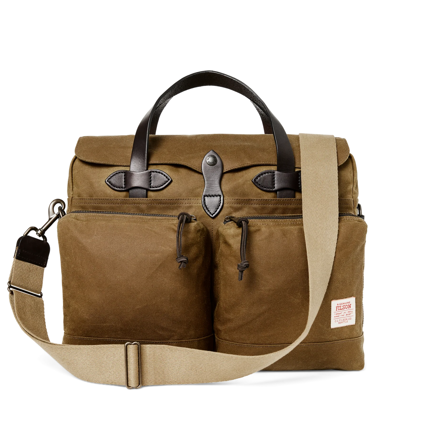 FILSON - 24 HOUR TIN CLOTH BRIEFCASE - DARK TAN