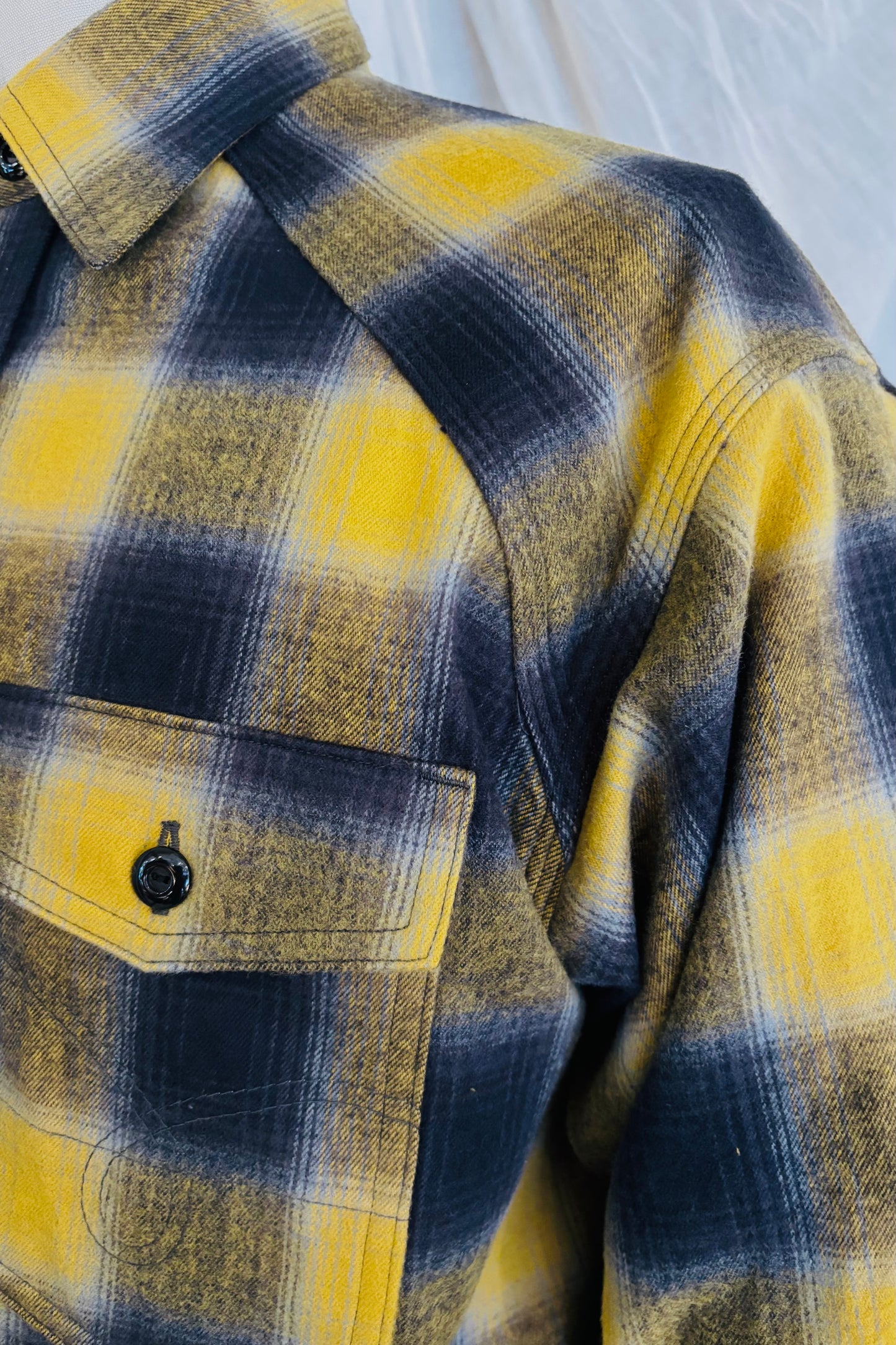 KENNETH FIELD - BARN SHIRTS FLANNEL PLAIDS - MUSTARD