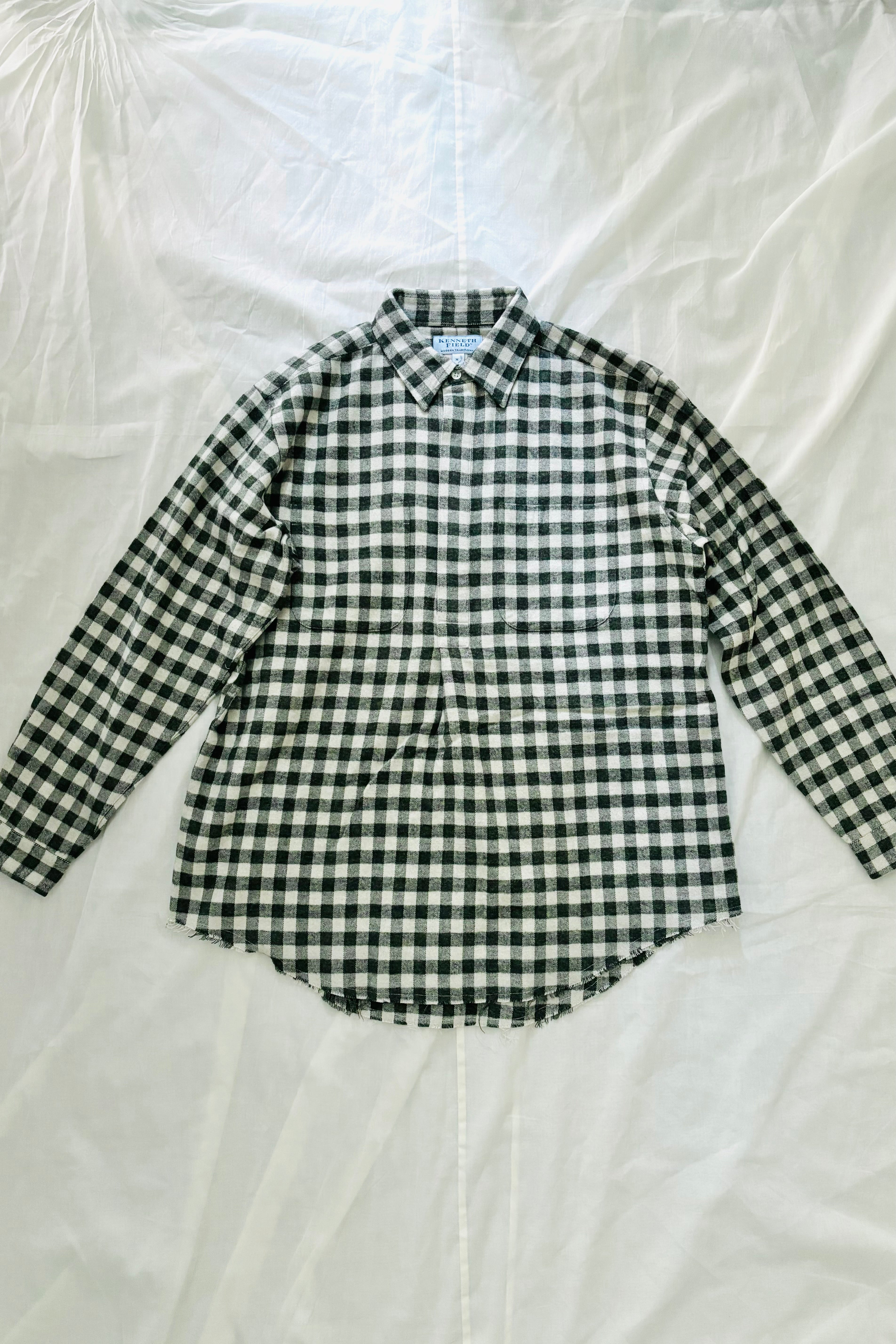 KENNETH FIELD - ROOMY SHIRT Ⅱ NEL CHECK - GRAY