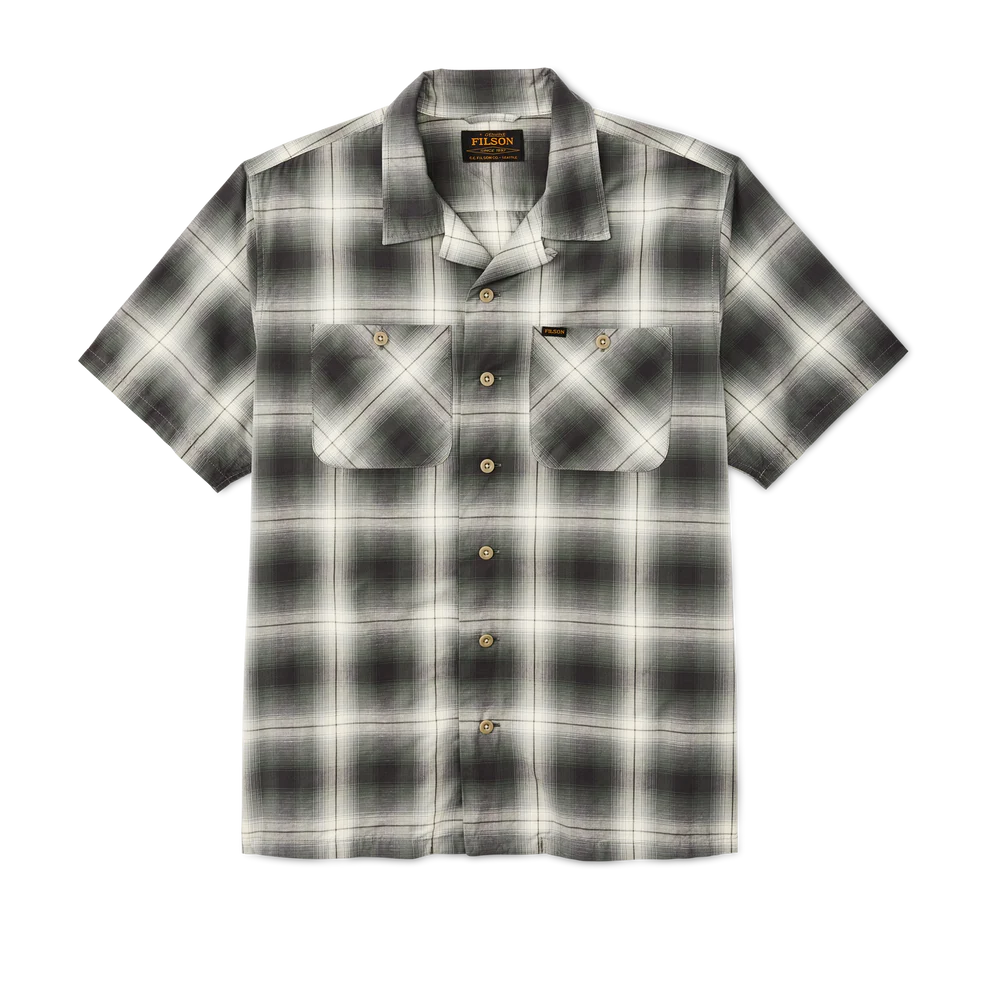 FILSON - GREENWOOD SHORT SLEEVE CAMP SHIRT - OLIVE / BEIGE OMBRE
