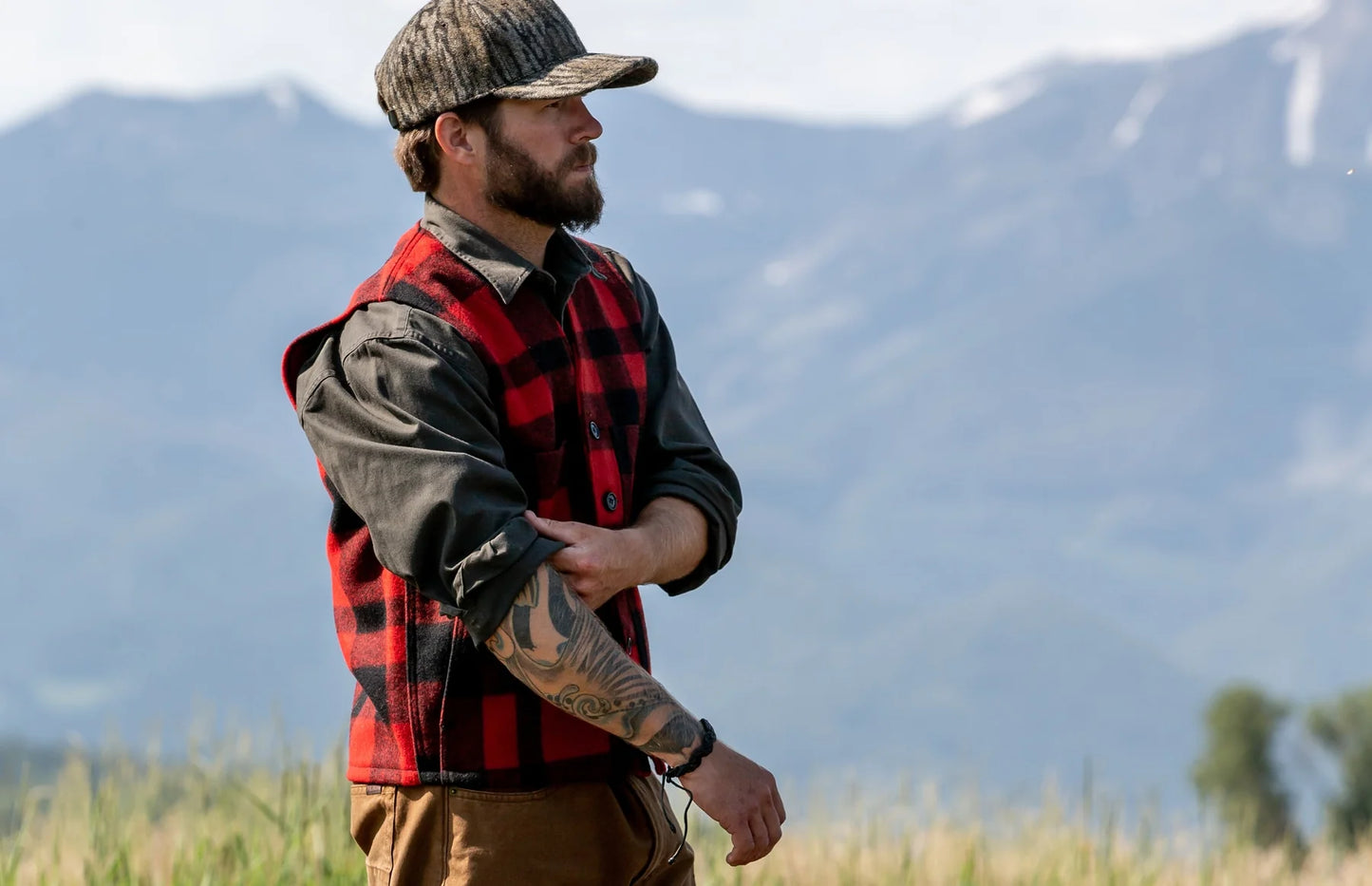 FILSON - MACKINAW WOOL VEST - RED/BLACK