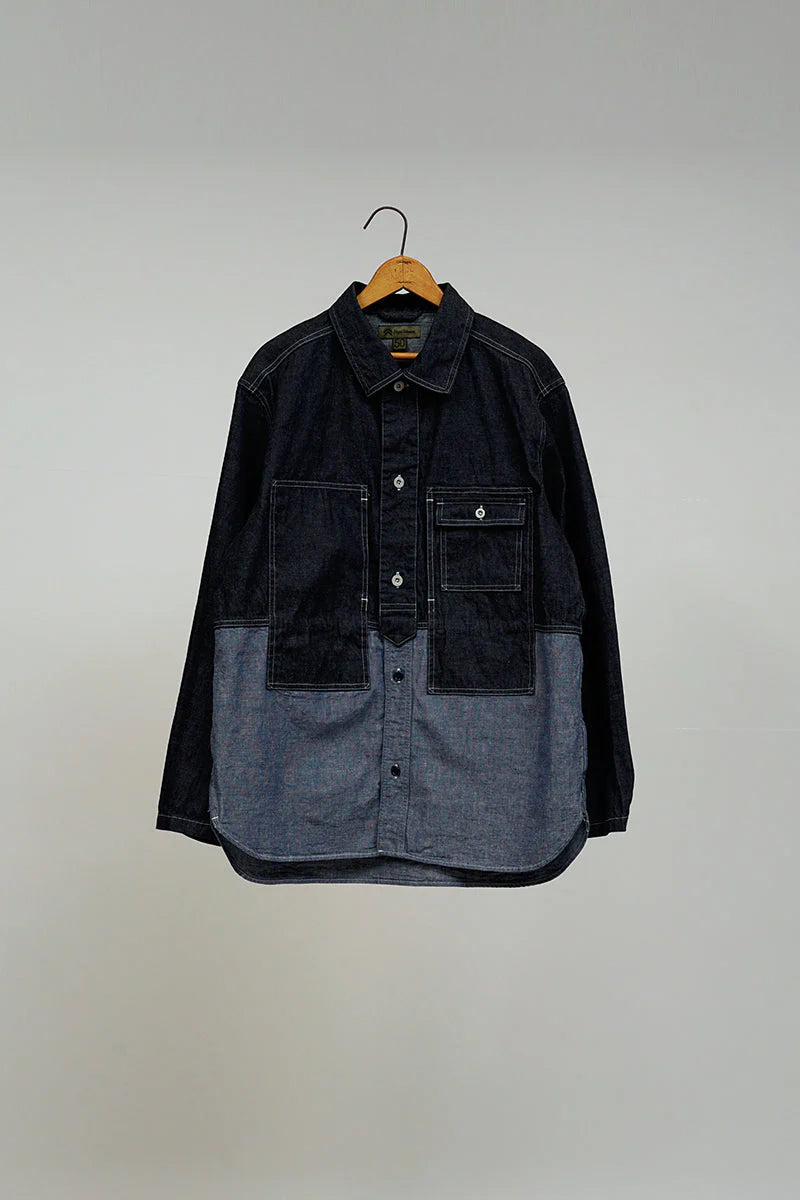 Nigel Cabourn - UTILITY SHIRT TYPE2 10oz DENIM - INDIGO