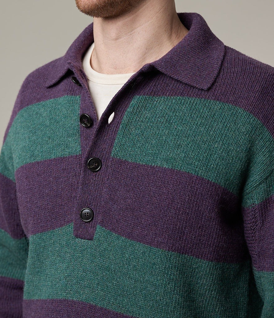 Merz b.Schwanen - RWPL01 polo pullover - PURPLE/DARK TEAL