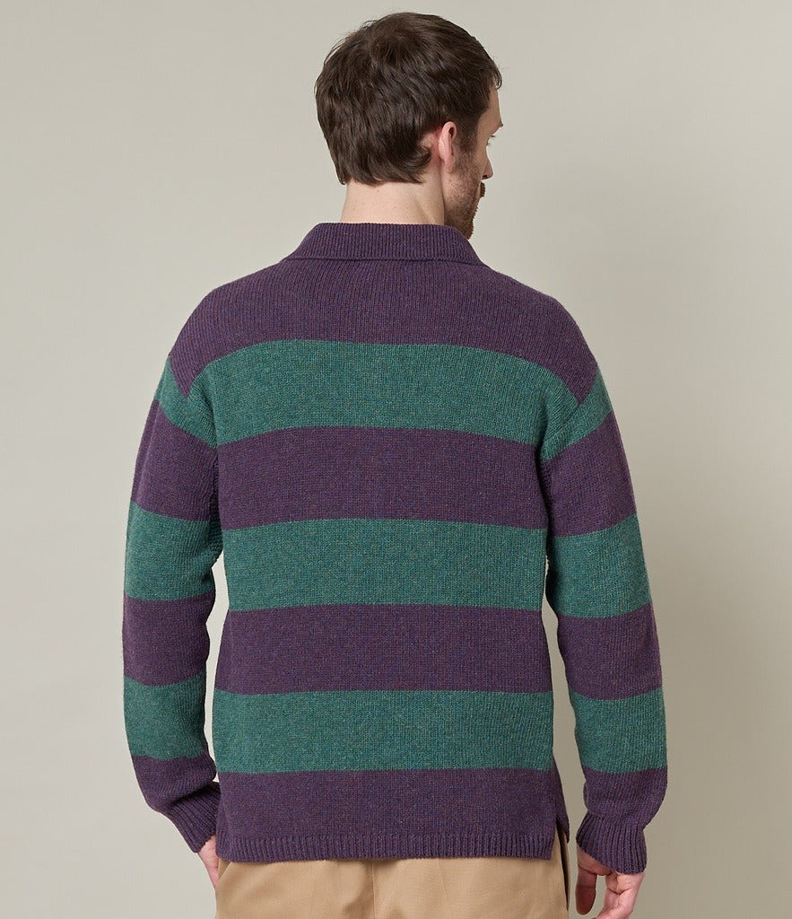 Merz b.Schwanen - RWPL01 polo pullover - PURPLE/DARK TEAL