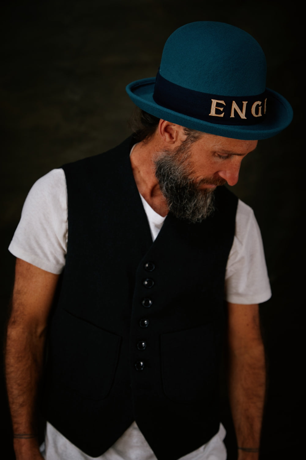 HACKNEY UNION WORKHOUSE - CHICKEN GEORGE HAT WITH LETTERS - TURQUOISE