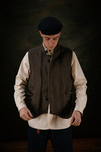 HACKNEY UNION WORKHOUSE - CHINWEST GILET - DARK BROWN