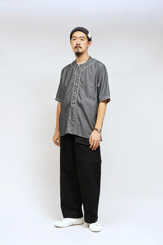 Nigel Cabourn - BASEBALL SHIRT S/S TYPE2 - CHARCOAL GREY