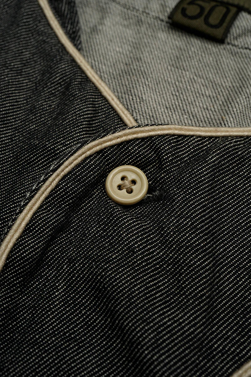 Nigel Cabourn - BASEBALL SHIRT S/S TYPE2 - CHARCOAL GREY