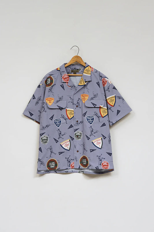 Nigel Cabourn - OPEN COLLAR SHIRT - BASEBALL & CRICKET RAYON