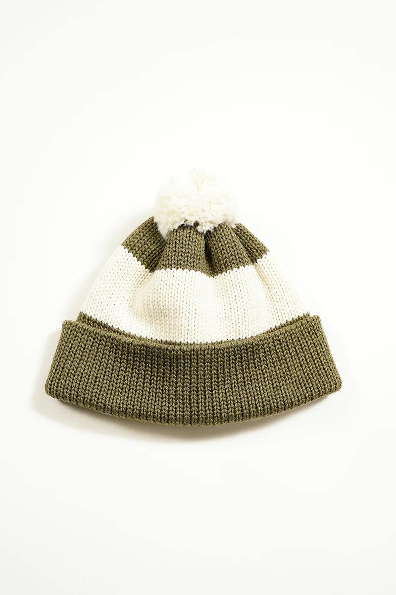 Nigel Cabourn - STRIPE BOBBLE HAT - MADE IN ENGLAND