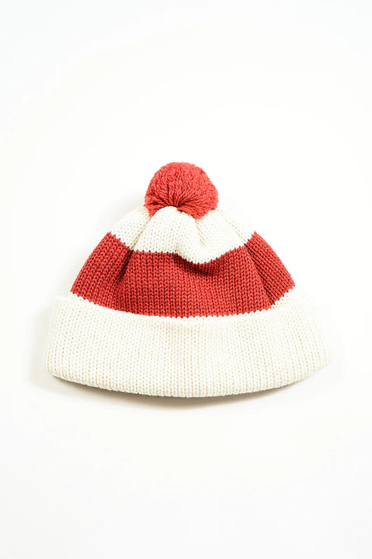 Nigel Cabourn - STRIPE BOBBLE HAT - MADE IN ENGLAND
