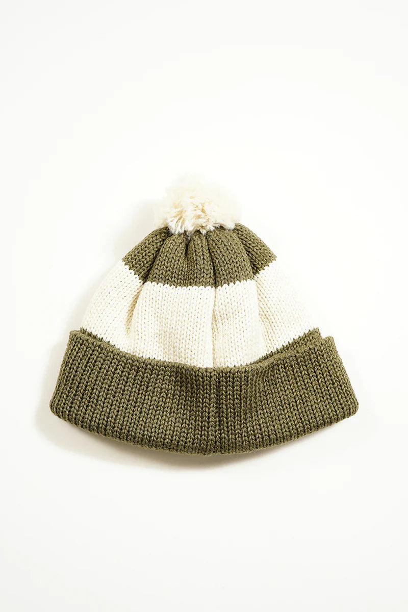 Nigel Cabourn - STRIPE BOBBLE HAT - MADE IN ENGLAND