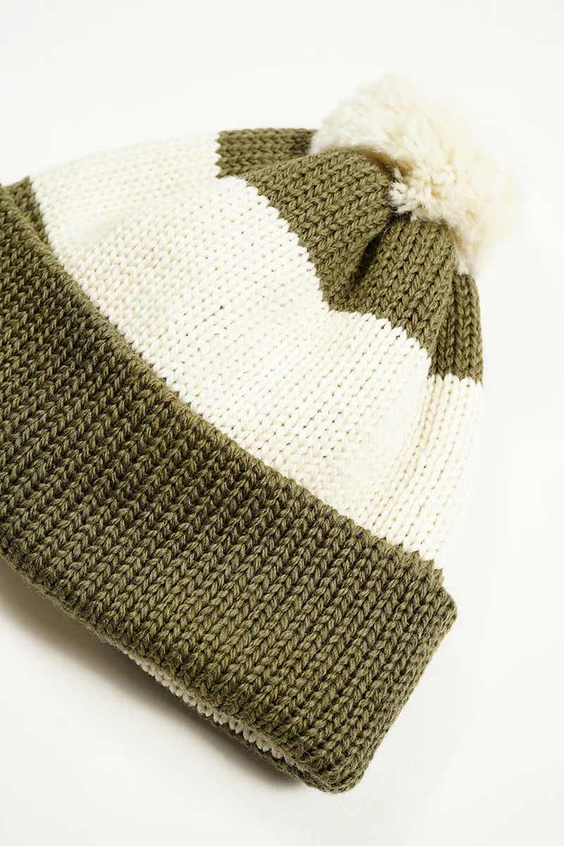 Nigel Cabourn - STRIPE BOBBLE HAT - MADE IN ENGLAND