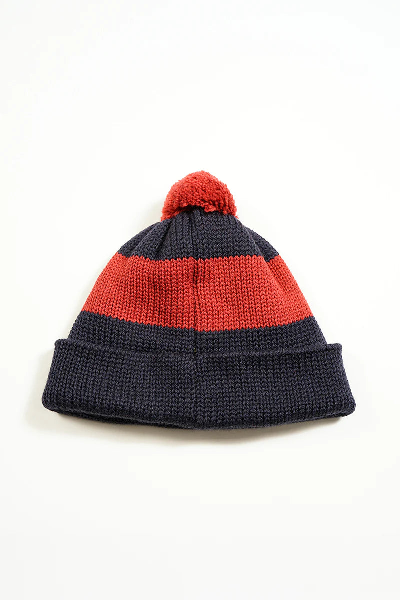 Nigel Cabourn - STRIPE BOBBLE HAT - MADE IN ENGLAND