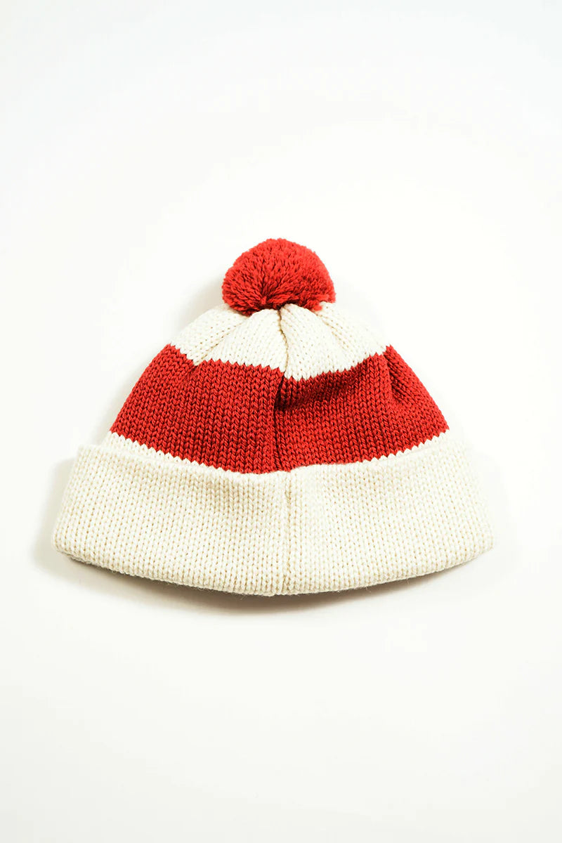 Nigel Cabourn - STRIPE BOBBLE HAT - MADE IN ENGLAND