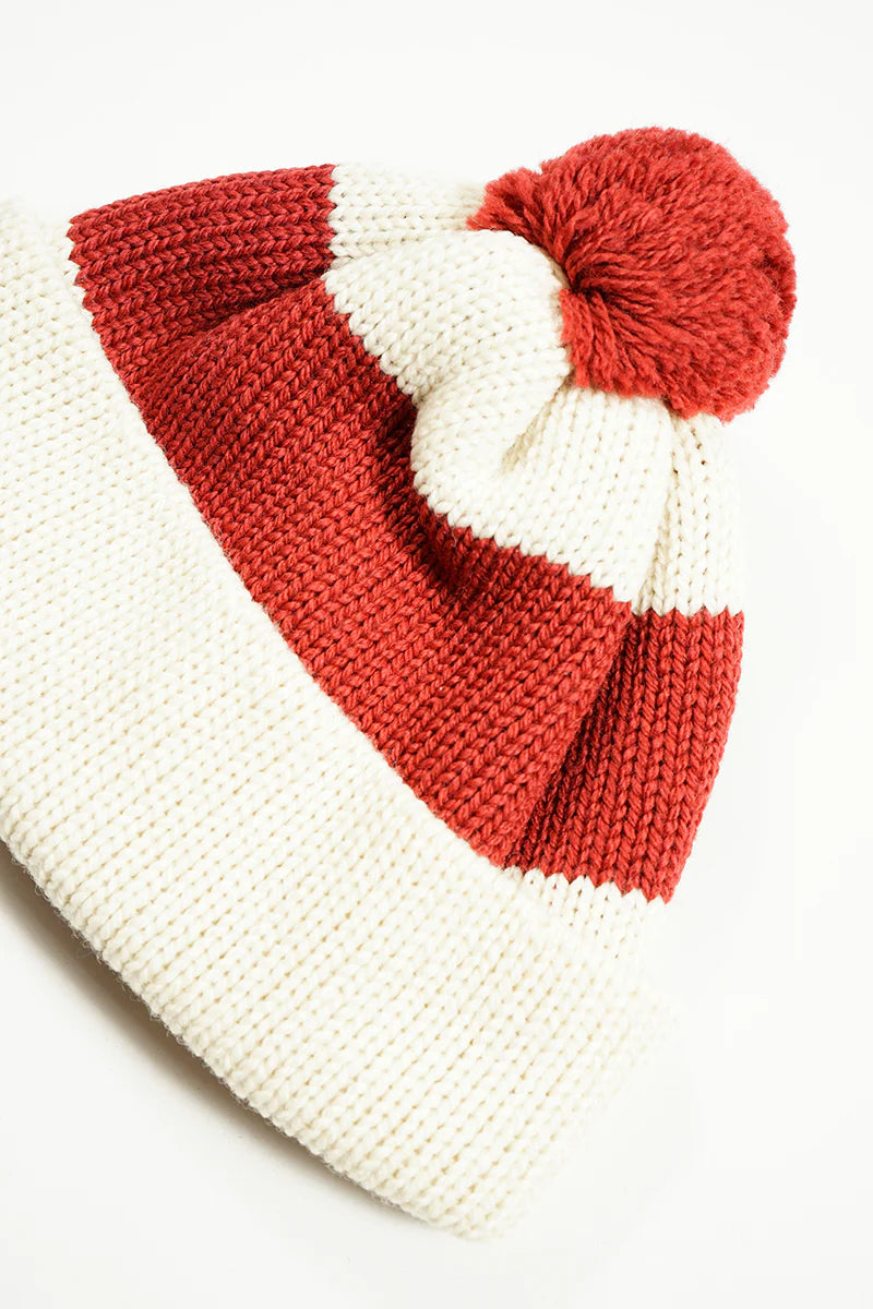 Nigel Cabourn - STRIPE BOBBLE HAT - MADE IN ENGLAND
