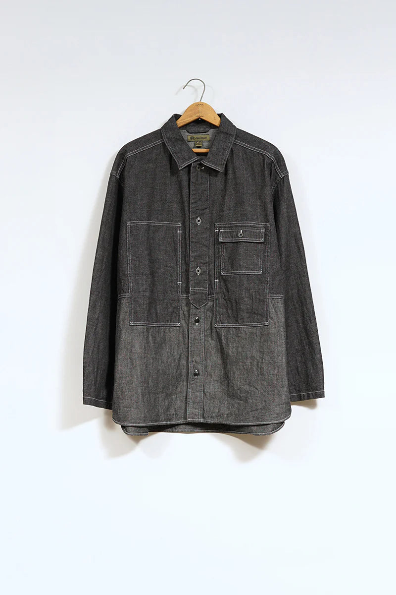 Nigel Cabourn - UTILITY SHIRT TYPE2 - 10oz DENIM BLACK