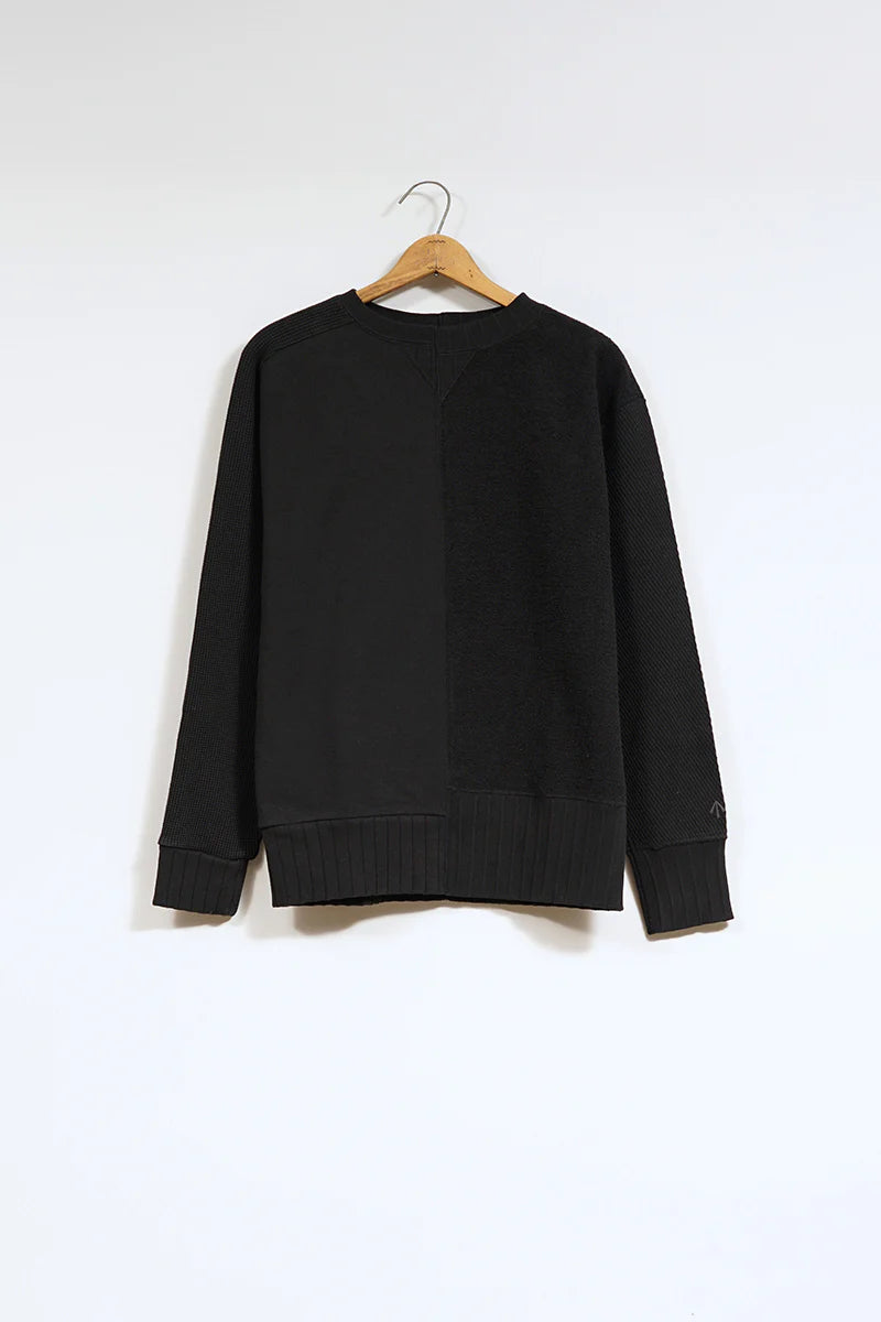 Nigel Cabourn - ARMY CREW JERSEY MIX - BLACK