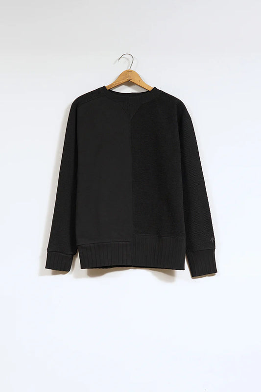 Nigel Cabourn - ARMY CREW JERSEY MIX - BLACK