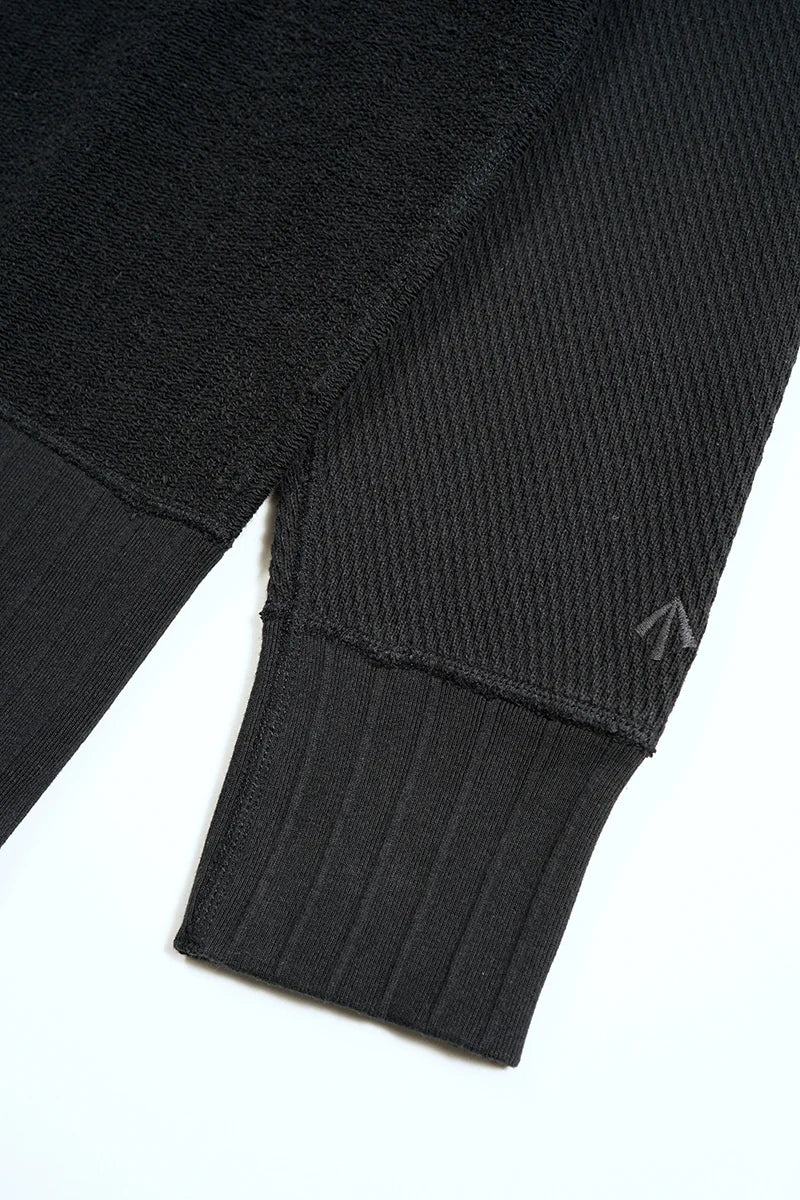 Nigel Cabourn - ARMY CREW JERSEY MIX - BLACK