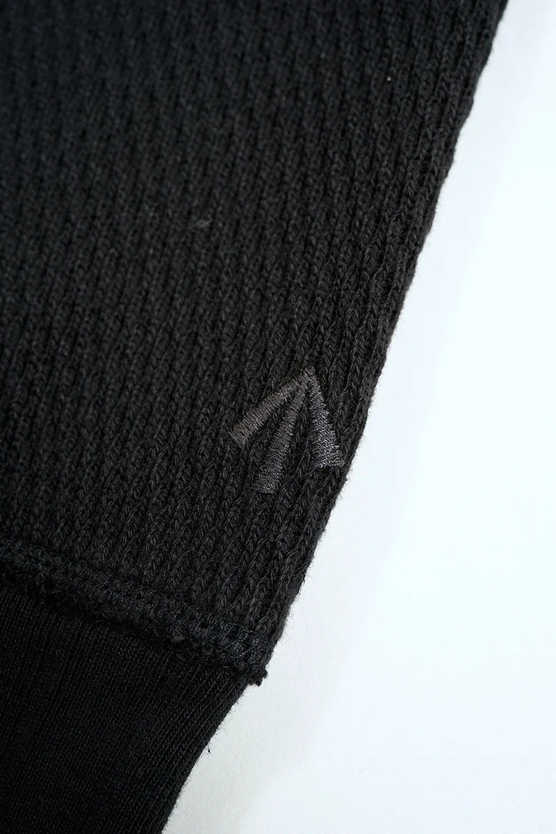 Nigel Cabourn - ARMY CREW JERSEY MIX - BLACK