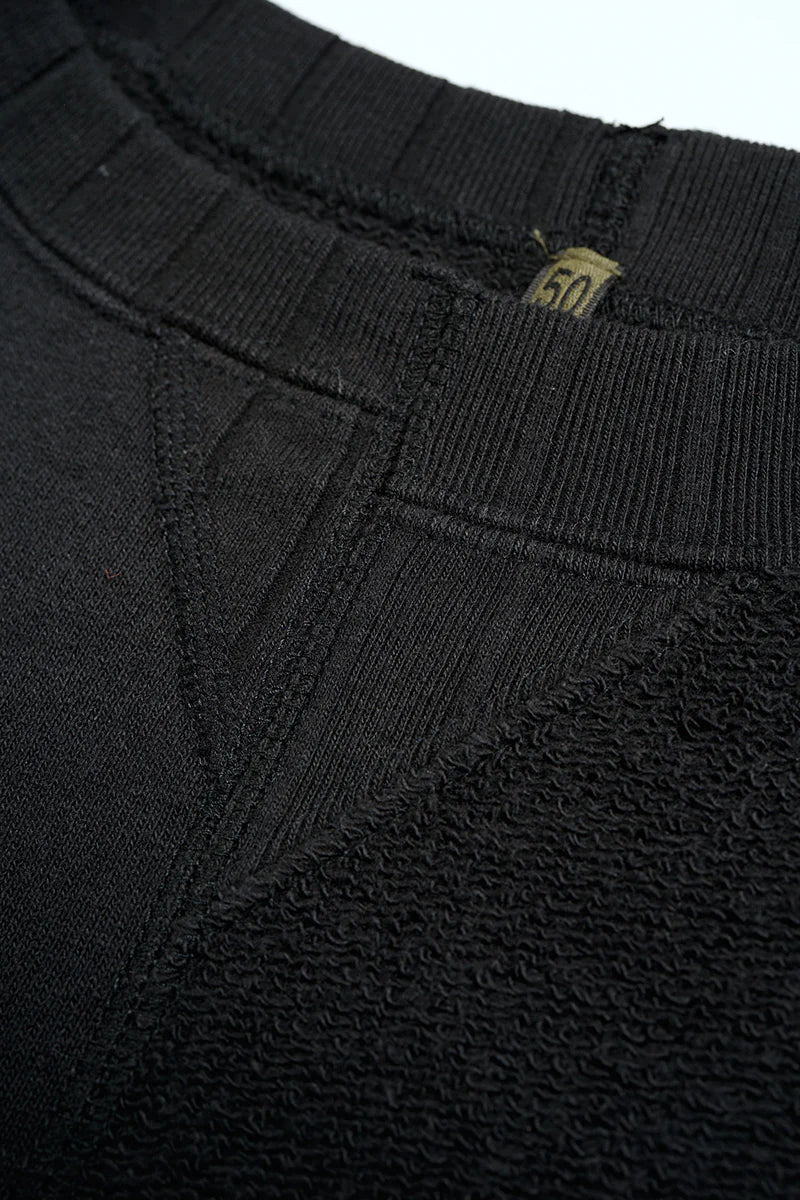 Nigel Cabourn - ARMY CREW JERSEY MIX - BLACK