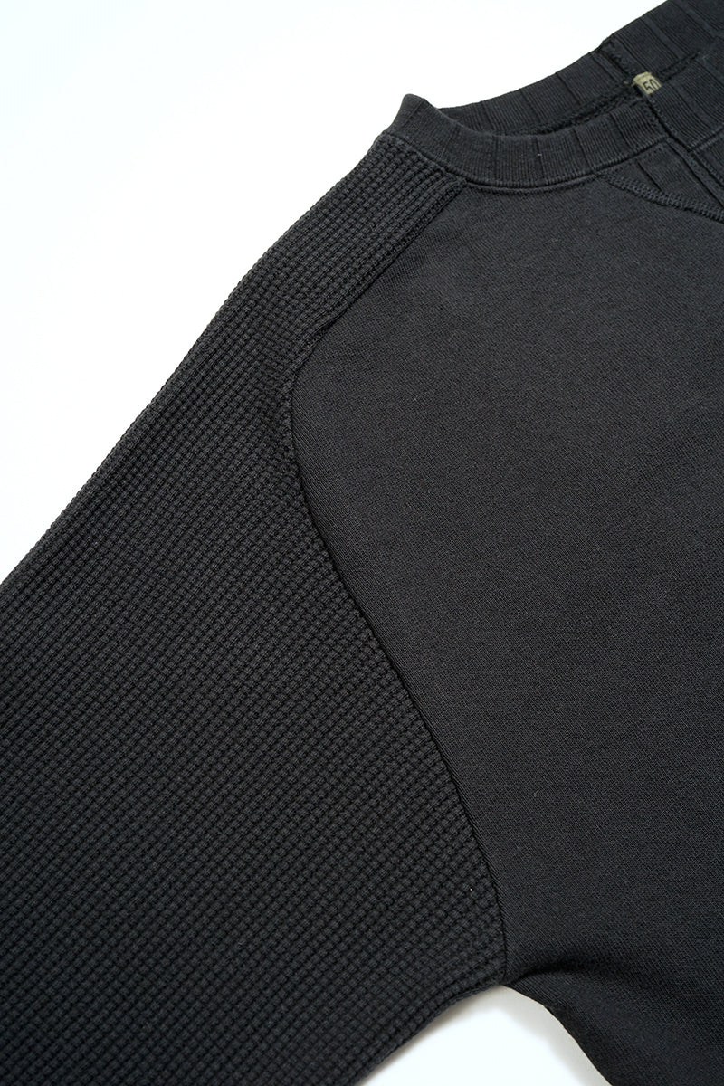 Nigel Cabourn - ARMY CREW JERSEY MIX - BLACK