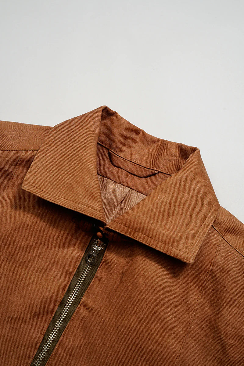 Nigel Cabourn - FISHERMAN ZIPUP SHIRT - KAKISHIBU