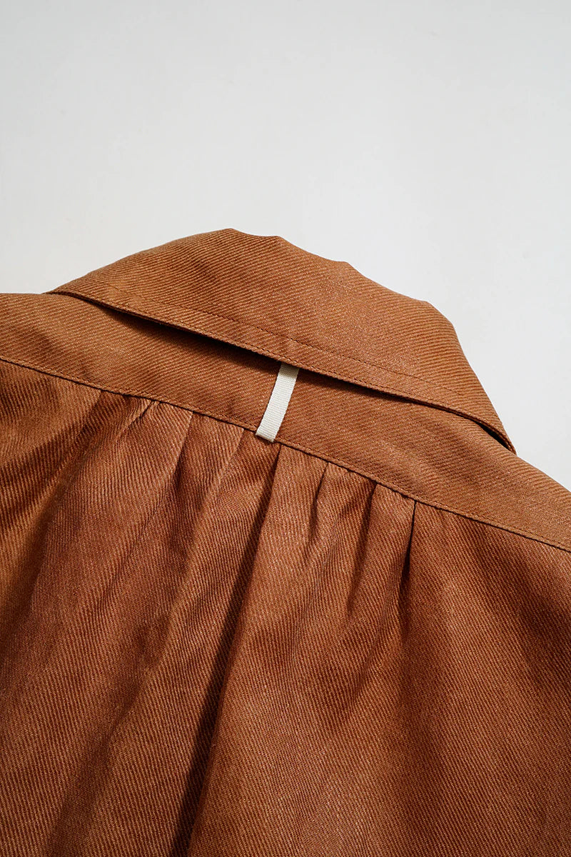 Nigel Cabourn - FISHERMAN ZIPUP SHIRT - KAKISHIBU