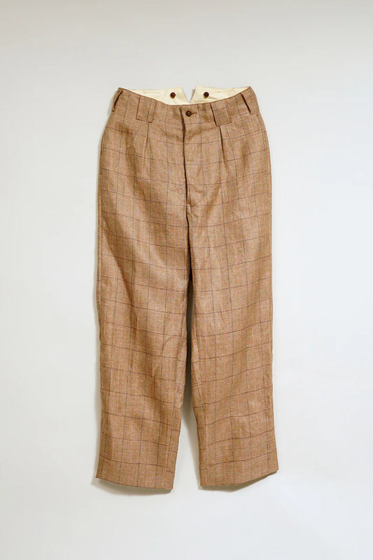 Nigel Cabourn - RANCH WORKER PANT - HEMP LINEN CHECK