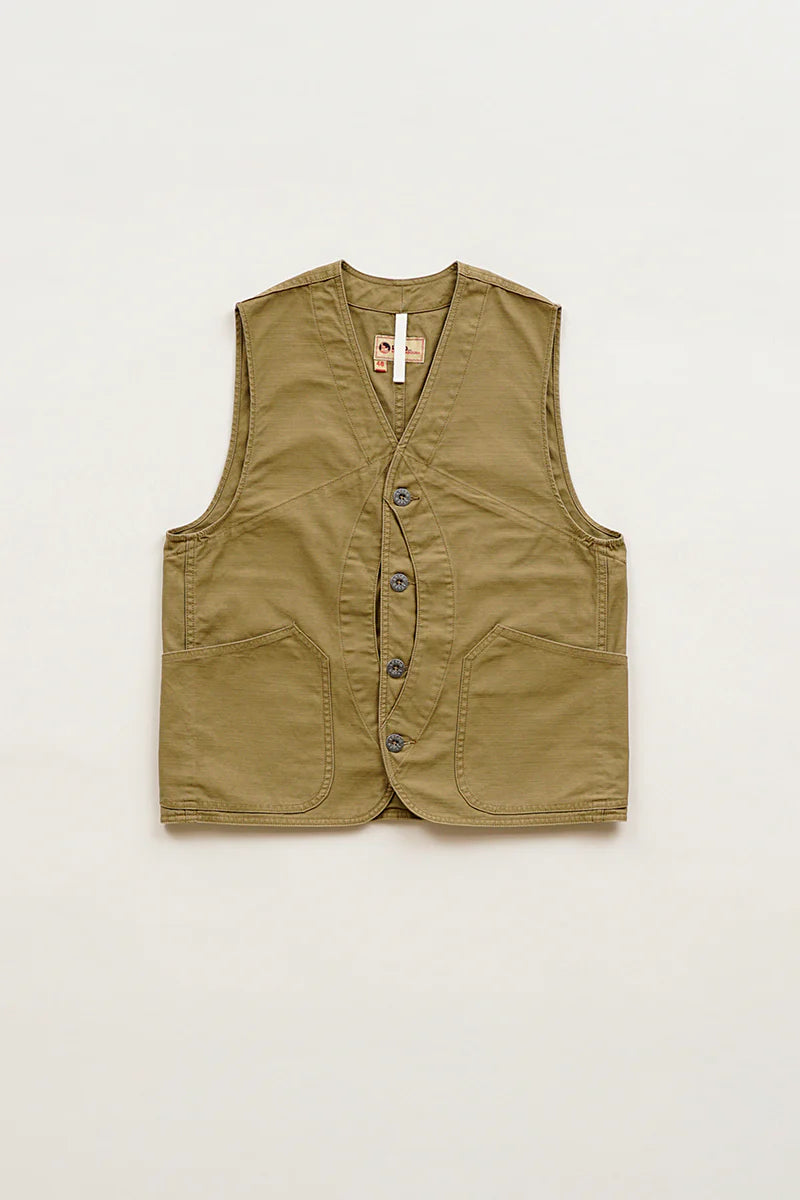 Nigel Cabourn - V01 WORK SUIT VEST - SLUB SATEEN