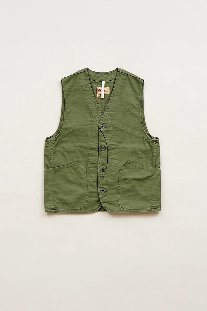 Nigel Cabourn - V01 WORK SUIT VEST - SLUB SATEEN