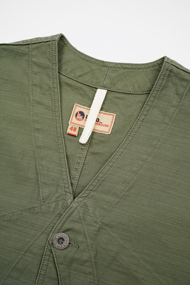 Nigel Cabourn - V01 WORK SUIT VEST - SLUB SATEEN