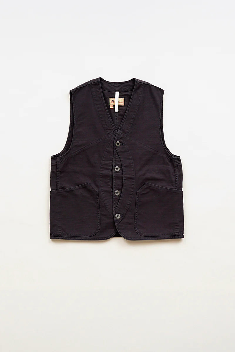 Nigel Cabourn - V01 WORK SUIT VEST - SLUB SATEEN