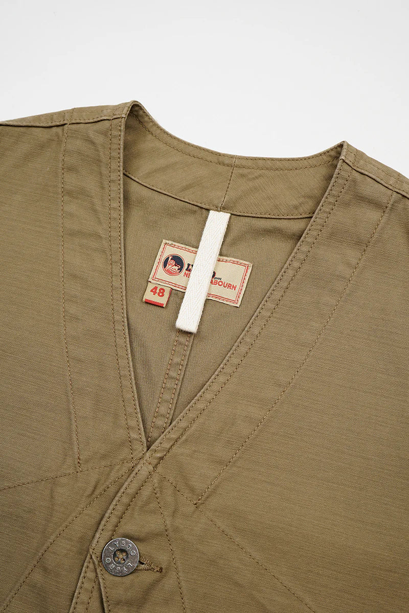Nigel Cabourn - V01 WORK SUIT VEST - SLUB SATEEN
