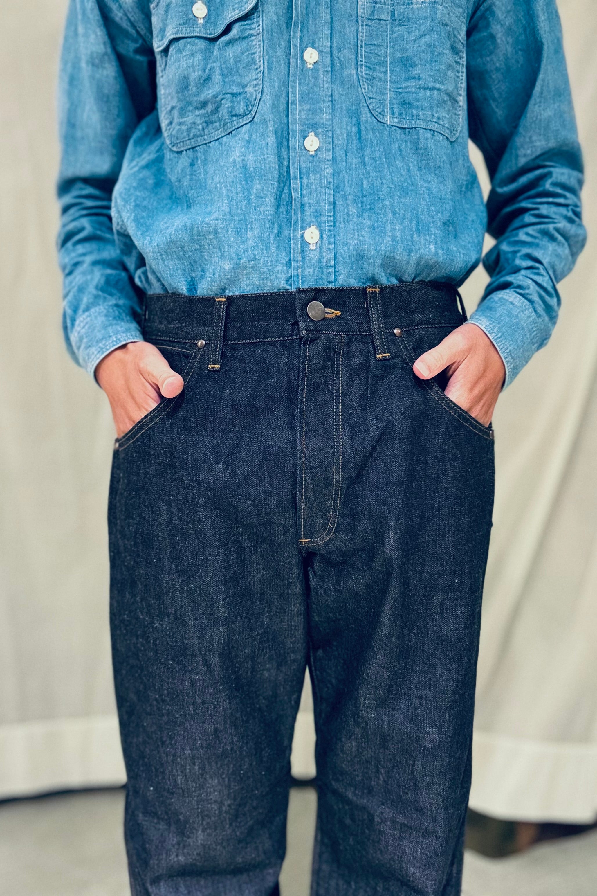 KENNETH FIELD - WESTERN 5P BROKEN DENIM - INDIGO