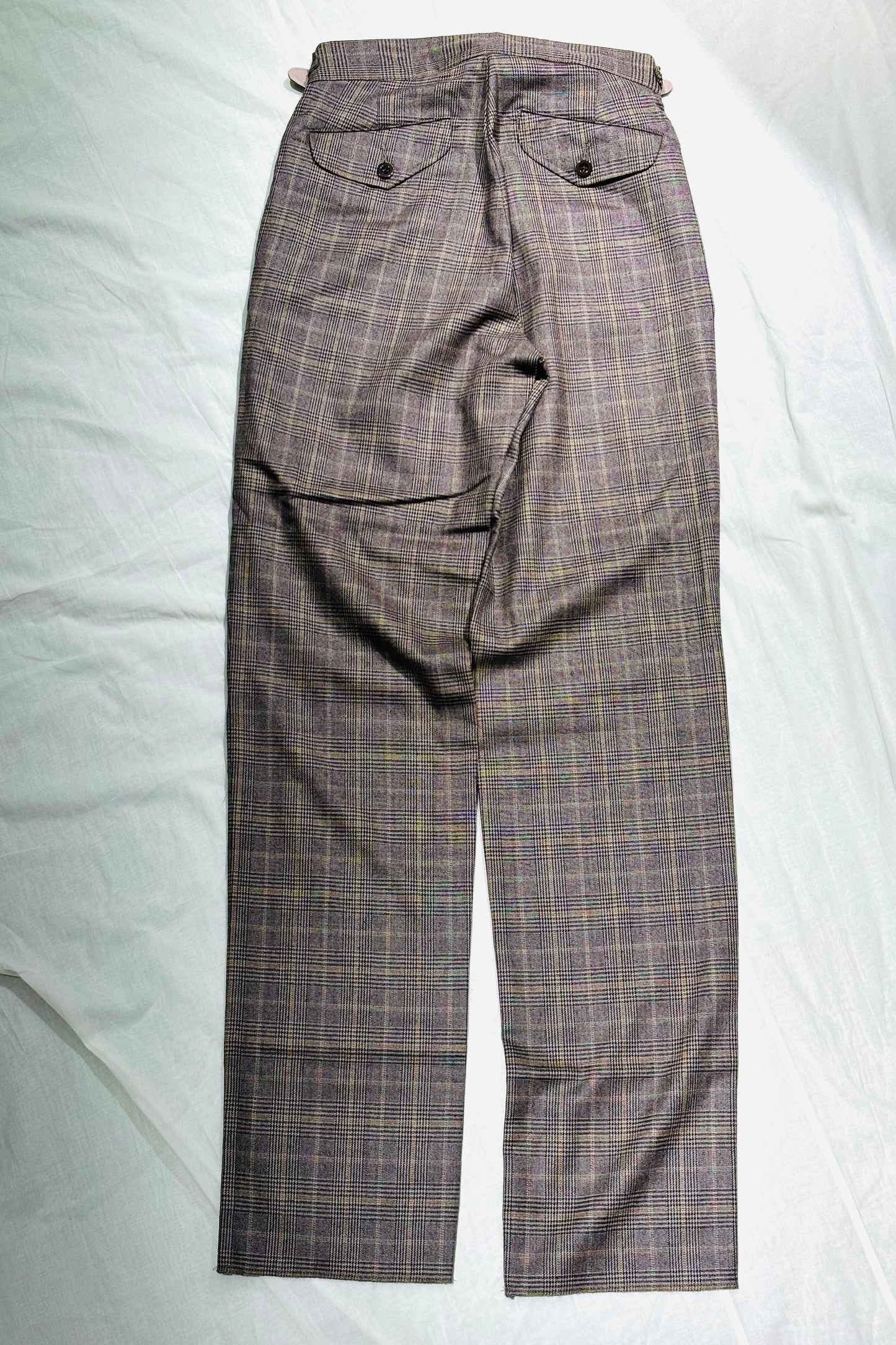 KENNETH FIELD - GURKA Ⅲ TROUSER WOOL PLAIDS - BROWN