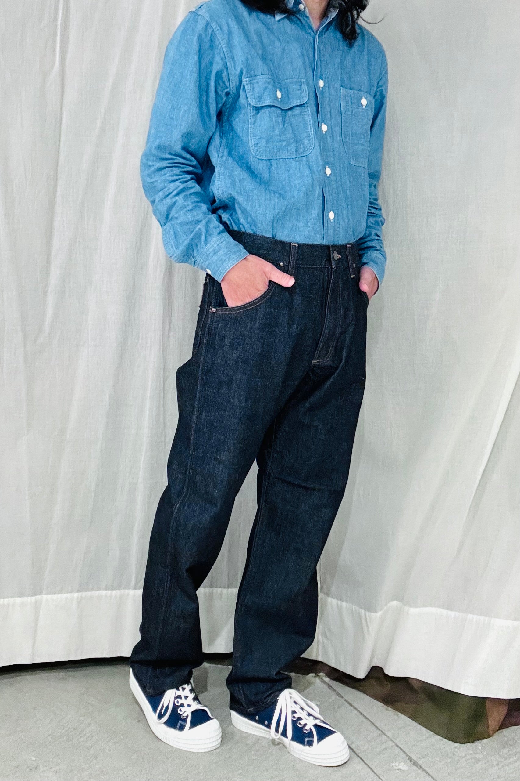 KENNETH FIELD - WESTERN 5P BROKEN DENIM - INDIGO