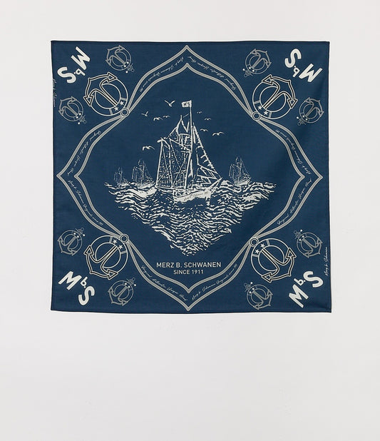 Merz b.Schwanen - BANDANA01 COTTON BANDANA - INK BLUE