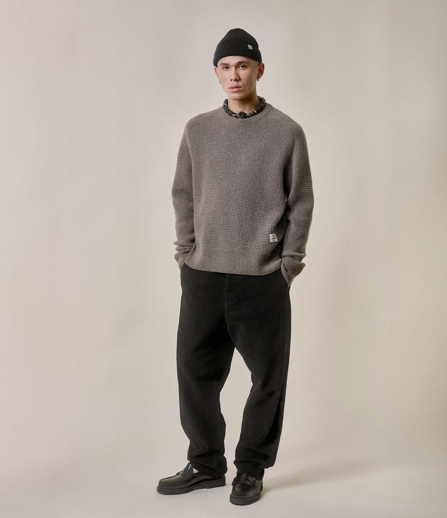 Merz b.Schwanen - BLADE02 WAFFLE STRUCTURED PULLOVER GRAIN - MERINO CASHMERE BLEND